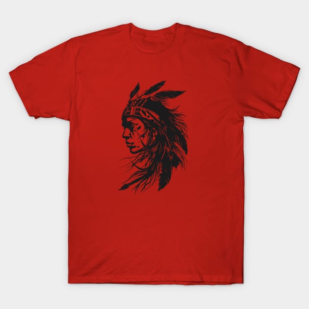 Native American Woman T-Shirt by Wintrly